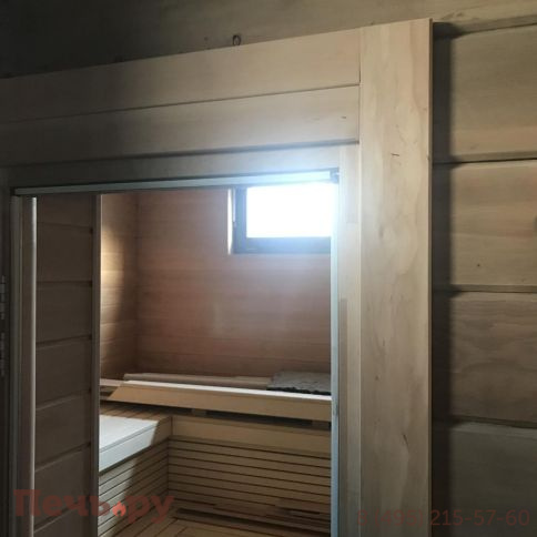 Банная печь ИзиСтим Геленджик в трёхстороннем кожухе с открытым верхом из талькохлорита фото 6