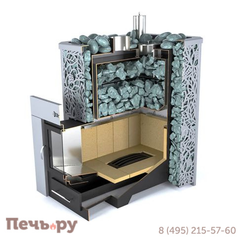Банная печь ИзиСтим Ялта 15 березовый лист фото 3