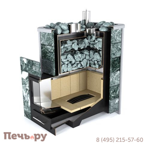 Банная печь ИзиСтим Ялта 25 в кожухе из природного камня фото 5