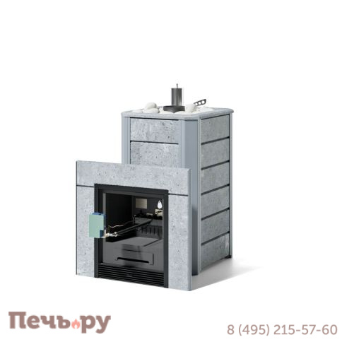 Банная печь ИзиСтим Ялта 25 в кожухе из природного камня с газовой горелкой ГГУ-40 фото 3