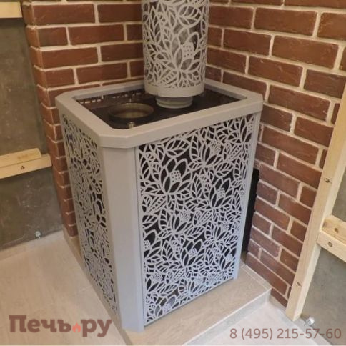 Банная печь ИзиСтим Ялта 25 в кожухе из природного камня с газовой горелкой ГГУ-40 фото 5