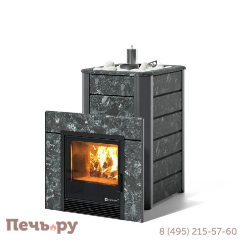 Банная печь ИзиСтим Ялта 25 в кожухе из природного камня фото