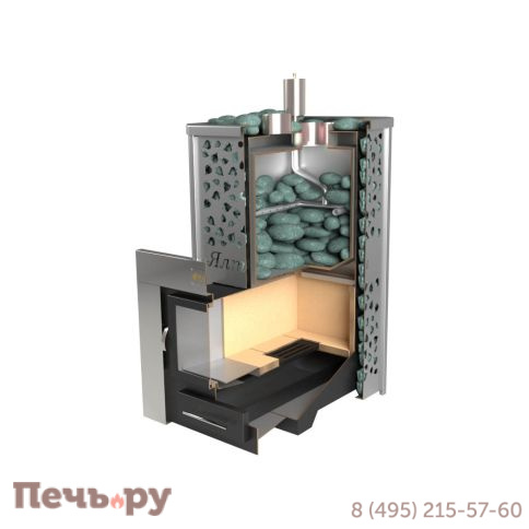 Банная печь ИзиСтим Ялта 35 Хохлома с газовой горелкой фото 6