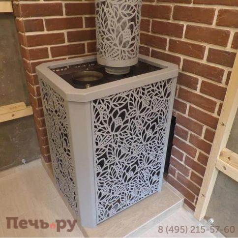 Банная печь ИзиСтим Ялта 35 Хохлома с газовой горелкой фото 7