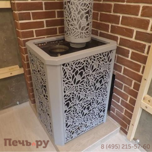 Банная печь ИзиСтим Ялта 35 в камне с газовой горелкой фото 9