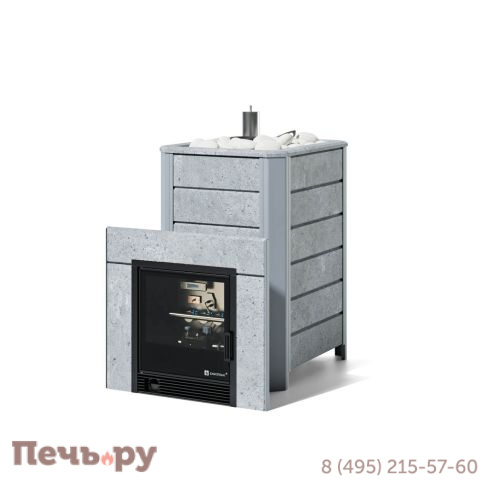 Банная печь ИзиСтим Ялта 35 в камне с газовой горелкой фото