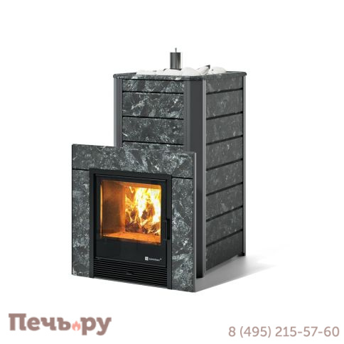 Банная печь ИзиСтим Ялта 40/2024 в облицовке из камня (сталь AISI 430) фото