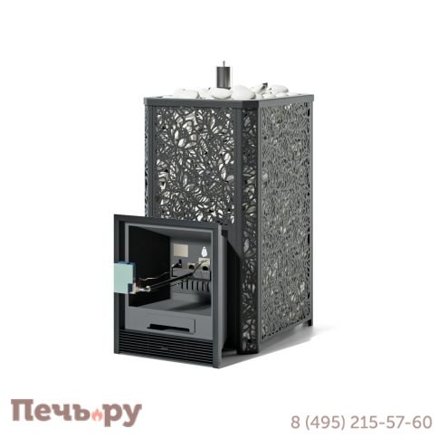 Банная печь ИзиСтим Ялта 40 Хохлома с газовой горелкой фото 4