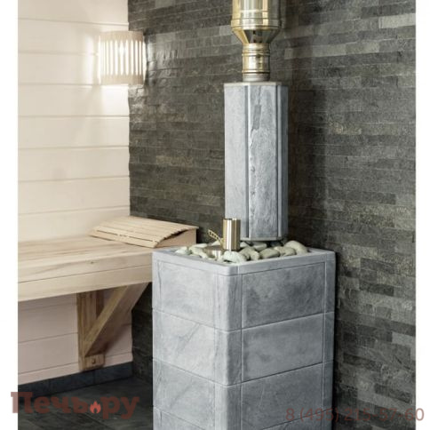 Банная печь ИзиСтим Ялта 40 в кожухе из природного камня с газовой горелкой фото 10