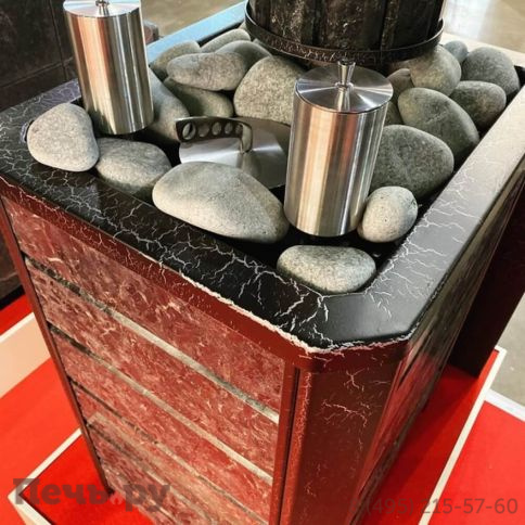 Банная печь ИзиСтим Ялта 40 в кожухе из природного камня с газовой горелкой фото 11