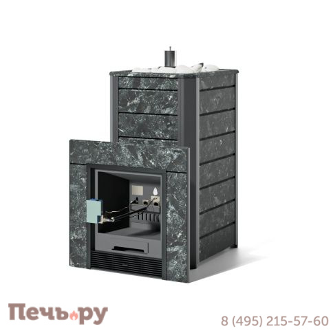 Банная печь ИзиСтим Ялта 40 в кожухе из природного камня с газовой горелкой фото 3