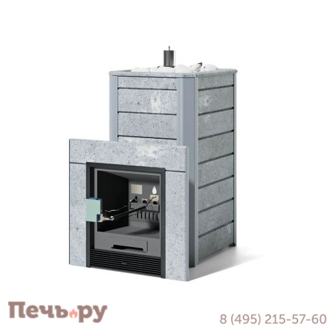 Банная печь ИзиСтим Ялта 40 в кожухе из природного камня с газовой горелкой фото 4