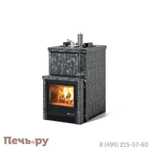 Банная печь ИзиСтим Южная 9 закрытый верх с топкой из парной фото