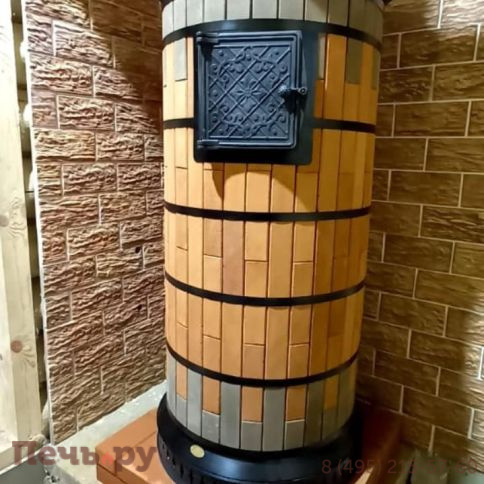 Банная печь КДМ Русская баня с закрытой каменкой в кирпичной облицовке фото 5
