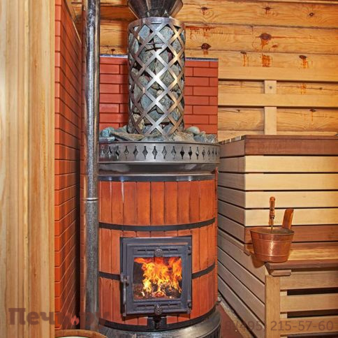 Банная печь КДМ Русская баня в кирпичной облицовке фото 2