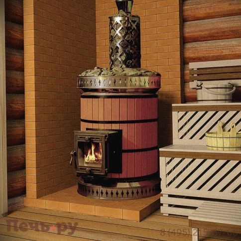 Банная печь КДМ Русская баня в кирпичной облицовке фото 4