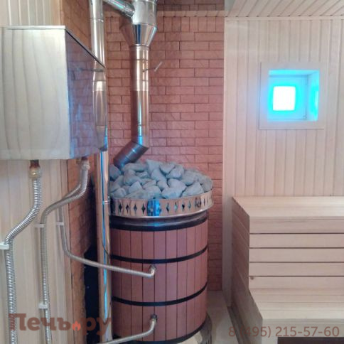 Банная печь КДМ Русская баня в кирпичной облицовке фото 7