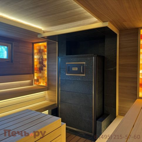 Банная печь Klover RT 100-RV в облицовке серпентинит фото 2