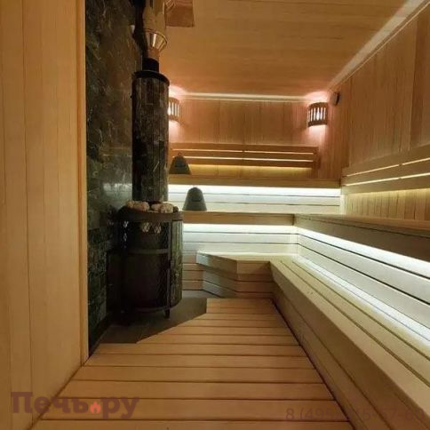 Банная печь Прометалл Атмосфера L КТТ с комбинированной облицовкой фото 17