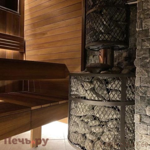 Банная печь Прометалл Атмосфера L с сеткой нержавейкой фото 18