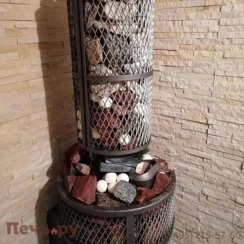 Банная печь Прометалл Атмосфера L с сеткой нержавейкой фото 26