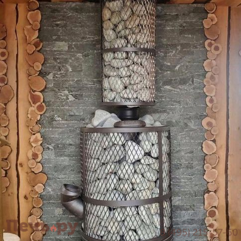 Банная печь Прометалл Атмосфера L с сеткой нержавейкой фото 28