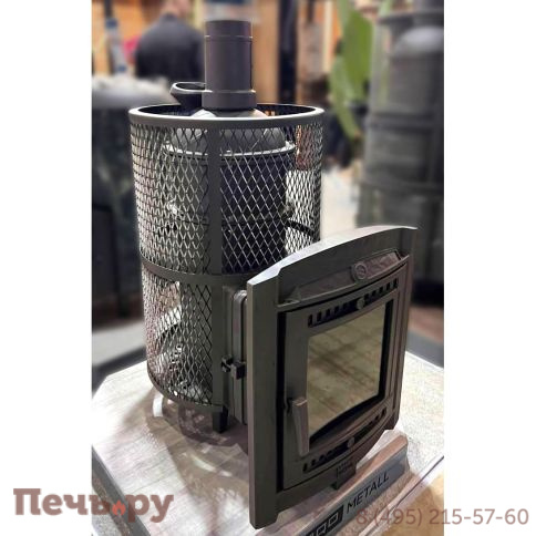 Банная печь Прометалл Атмосфера L с сеткой нержавейкой фото 29