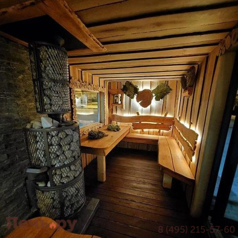 Банная печь Прометалл Атмосфера L с сеткой нержавейкой фото 6