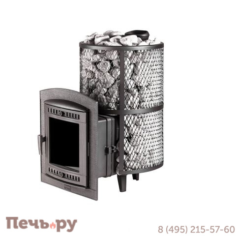 Банная печь Прометалл Атмосфера L с сеткой нержавейкой фото