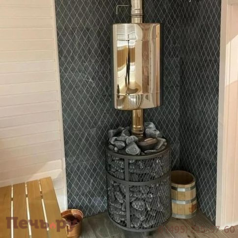 Банная печь Прометалл Атмосфера L+ сетка нержавейка фото 12