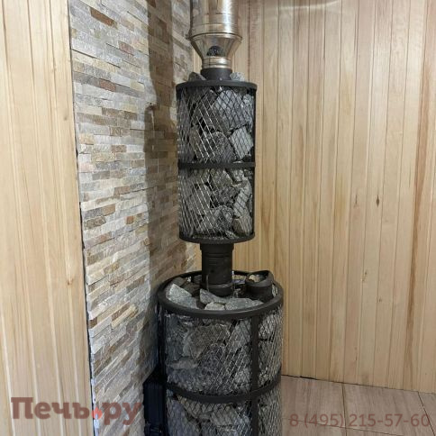 Банная печь Прометалл Атмосфера L+ сетка нержавейка фото 26