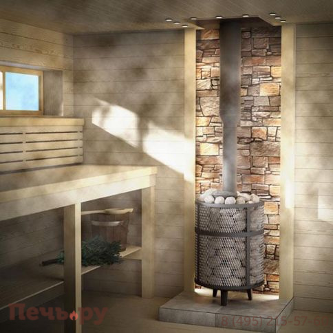 Банная печь Прометалл Атмосфера М (Мини) с сеткой нержавейкой фото 4