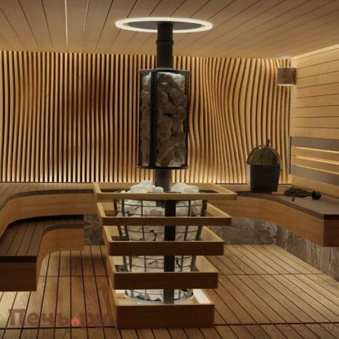 Банная печь Прометалл Атмосфера V Сетка нержавейка фото 5