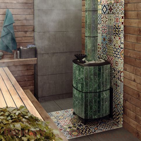 Банная печь ТМФ Альфа Гардарика Лайт Inox ЧДБСЭ ЗК серпентинит фото 3