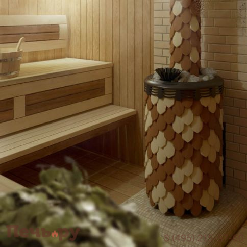 Банная печь ТМФ Альфа Панголина Inox ЧДБСЭ ЗК шамот- терракота фото 2