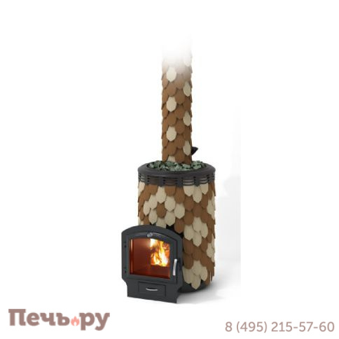 Банная печь ТМФ Альфа Панголина Inox ЧДБСЭ ЗК шамот- терракота фото