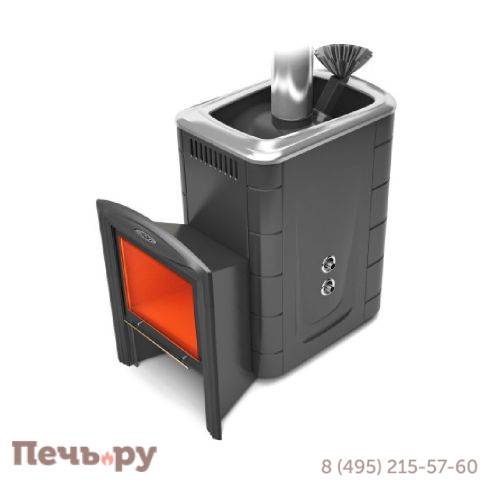 Банная печь ТМФ Гейзер 2014 Inox Витра ЗК ТО антрацит фото