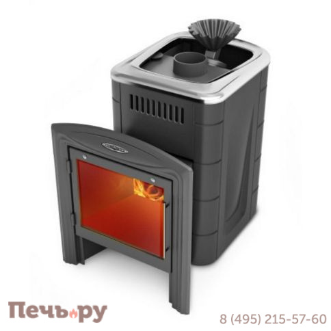 Банная печь ТМФ Гейзер Мини 2016 Inox Витра ЗК антрацит фото