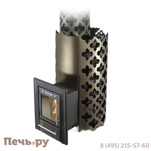 Банная печь ТМФ ПБ Арабеска Inox Люмина черная бронза фото