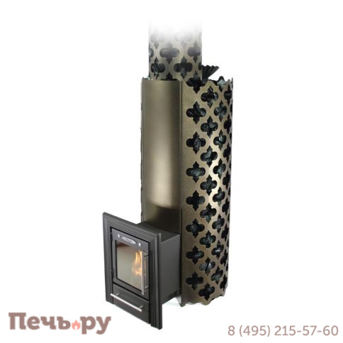 Банная печь ТМФ ПБ Арабеска XXL Inox Люмина черная бронза фото