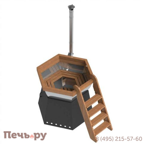 Банный чан Сибирский завод 6 граней на подставке с ветрозащитой фото 2