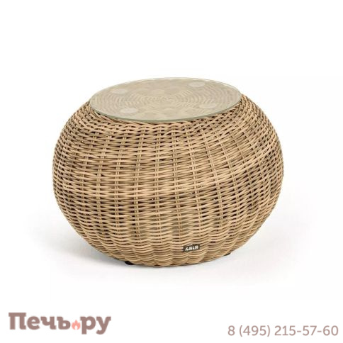 Барселона 4SiS кофейный столик из искусственного ротанга, цвет соломенный фото