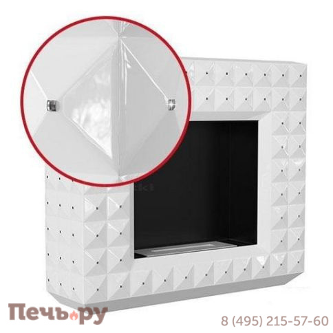 Биокамин Kratki Egzul Swarovski, белый глянец фото