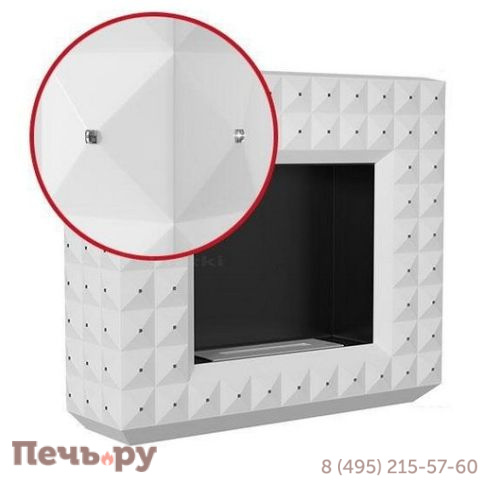 Биокамин Kratki Egzul Swarovski, белый матовый фото