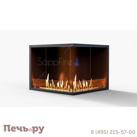 Биокамин SappFire угловой для стены 1000 фото