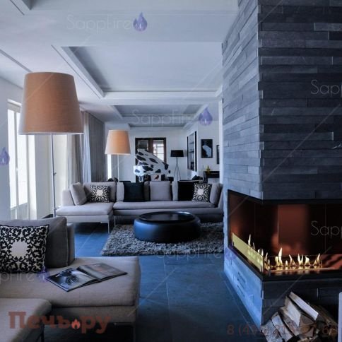 Биокамин SappFire угловой для стены 700 фото 2