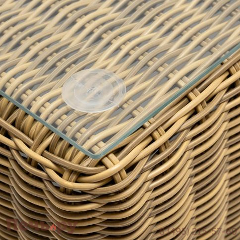 Боно 4SiS журнальный столик из искусственного ротанга, цвет соломенный фото 4