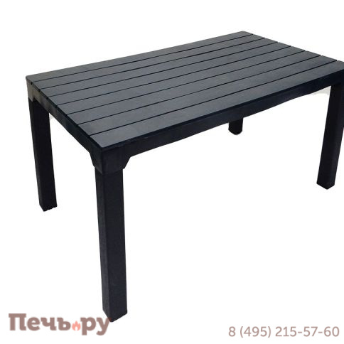 Стол Gardeck Boston b:rattan,1400*780, антрацит фото