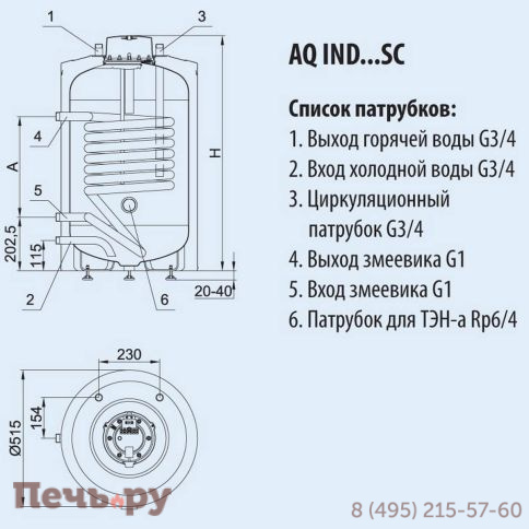 Бойлер напольный Hajdu AQ IND SC 150 л фото 2