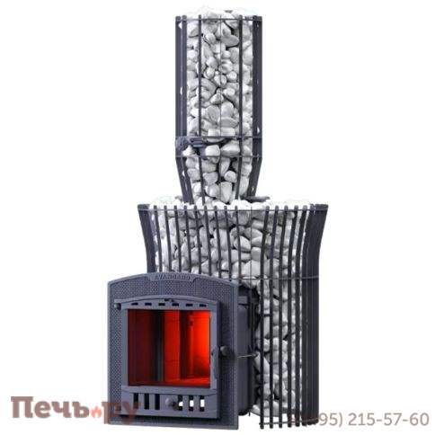 Чугунная банная печь GFS Авангард ЗК 25 (М) Ураган круглая сетка фото 4